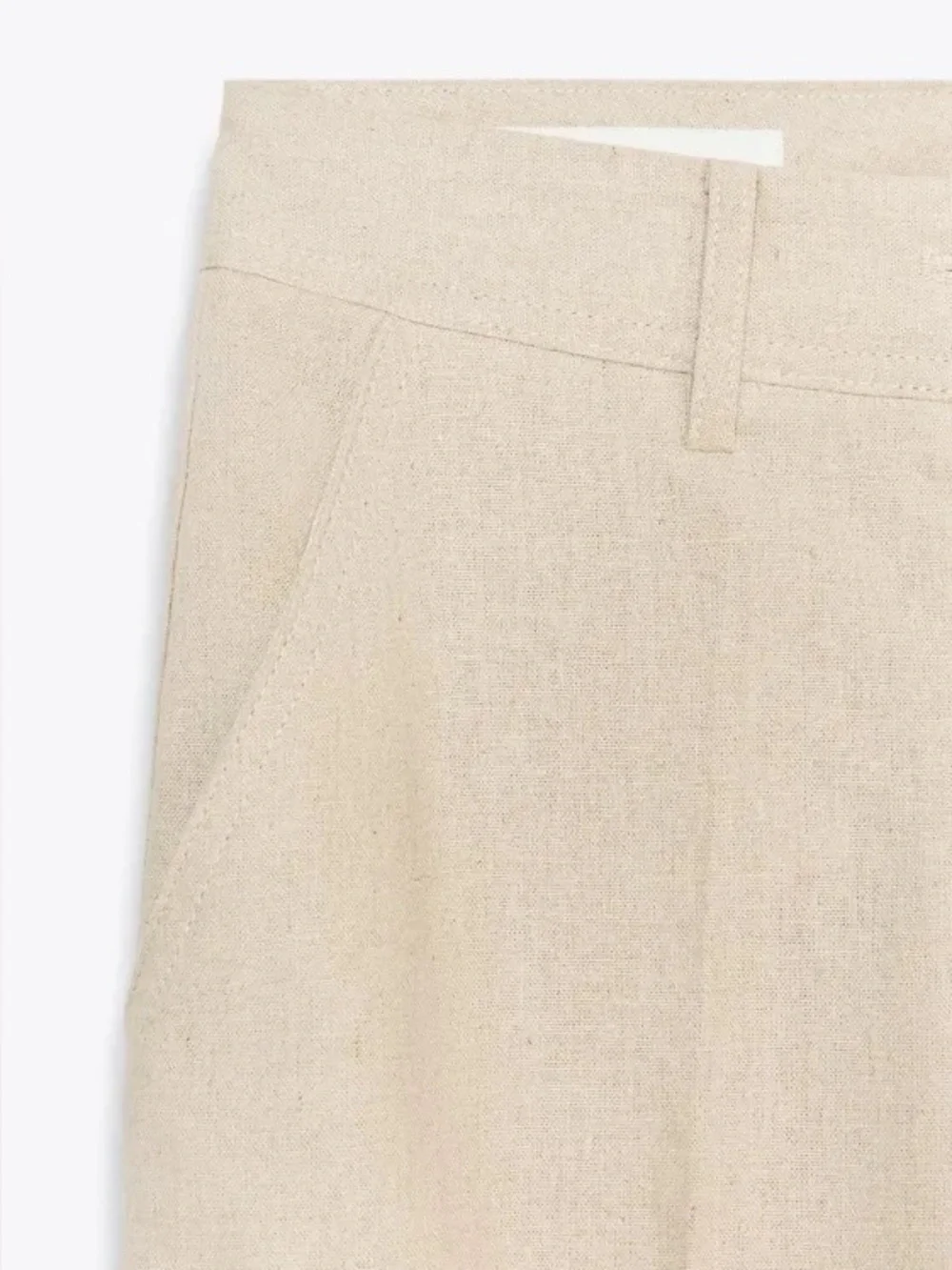ZARA linen blend straight-leg trousers